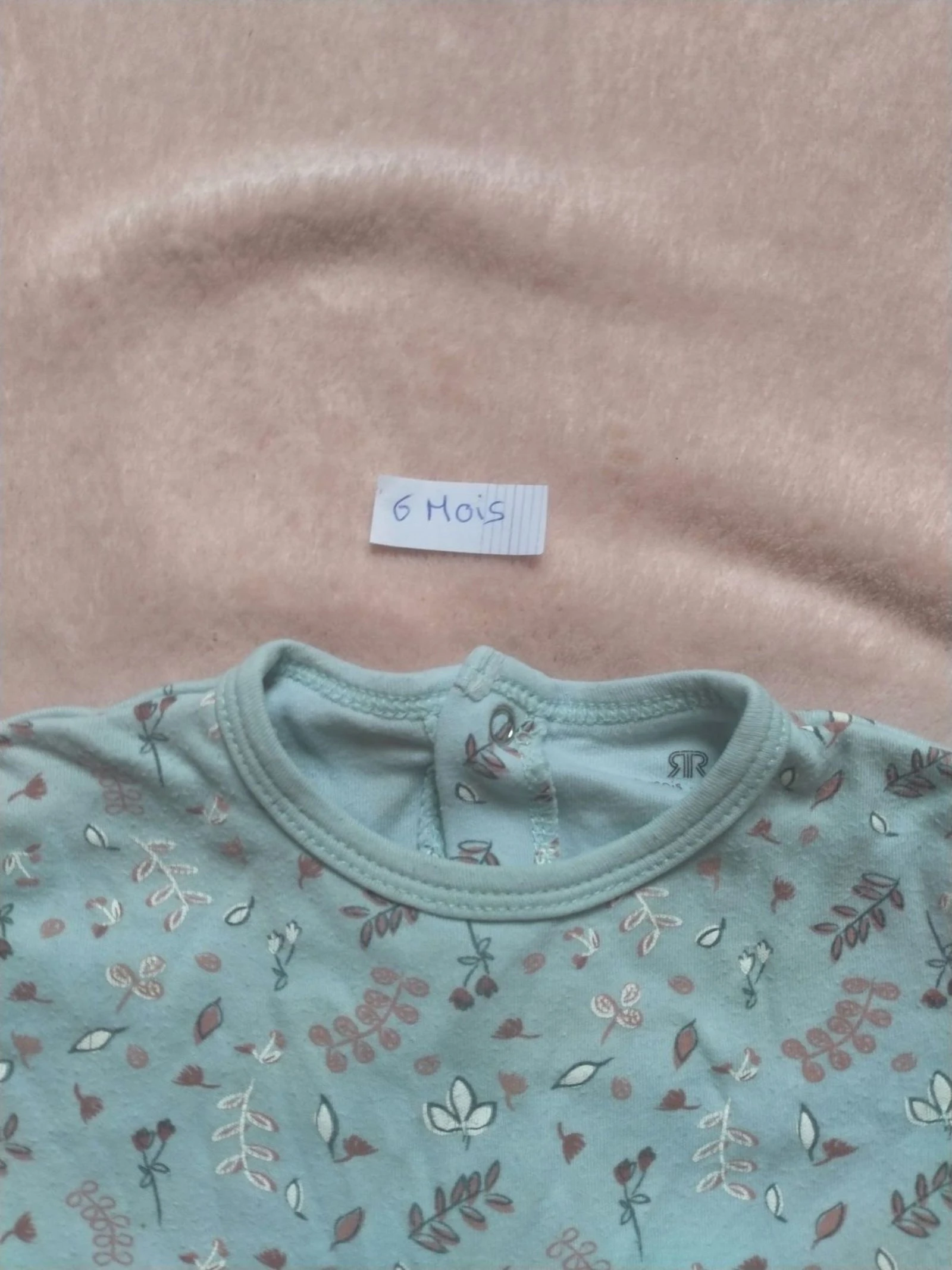 Pyjama dors-bien bébé La Redoute 6 mois vert d'eau à motifs coton – photo 3